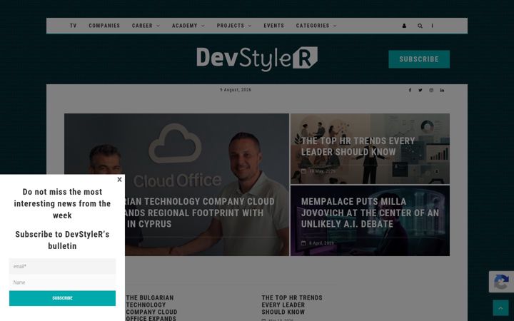Skärmbild av devstyler.io