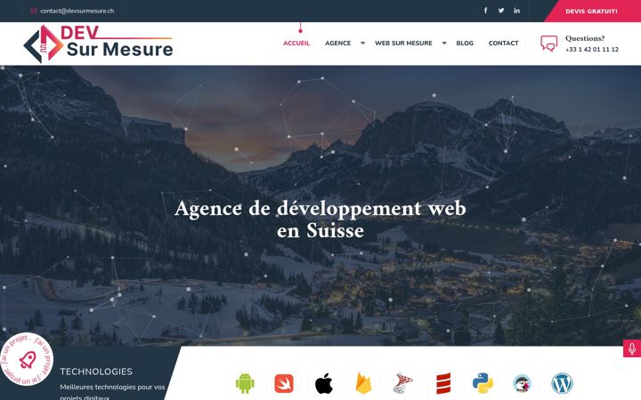 Screenshot of devsurmesure.ch