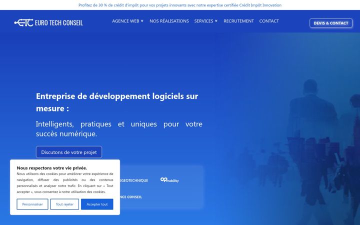 Ekraanipilt saidist devsurmesure.fr