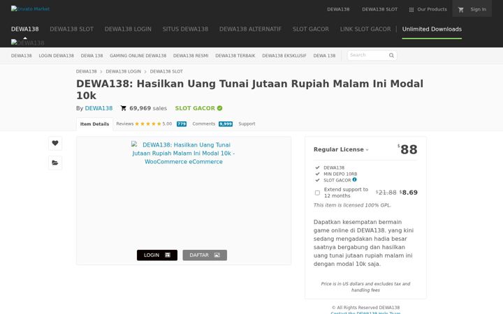 Screenshot of dewa138bw.com