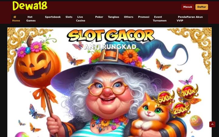 Screenshot of dewa18.com