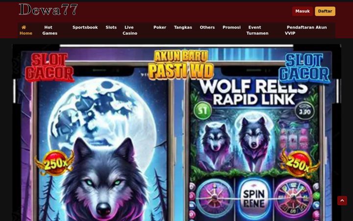 Captură de ecran a dewa77slot.org