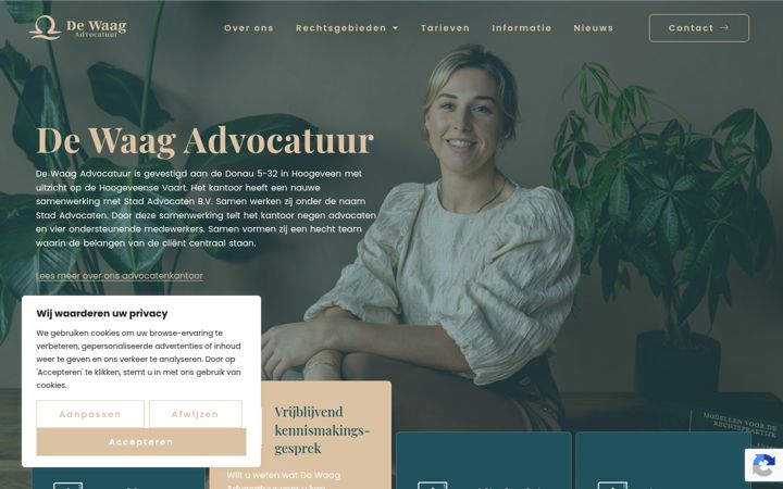 Screenshot of dewaagadvocaten.nl