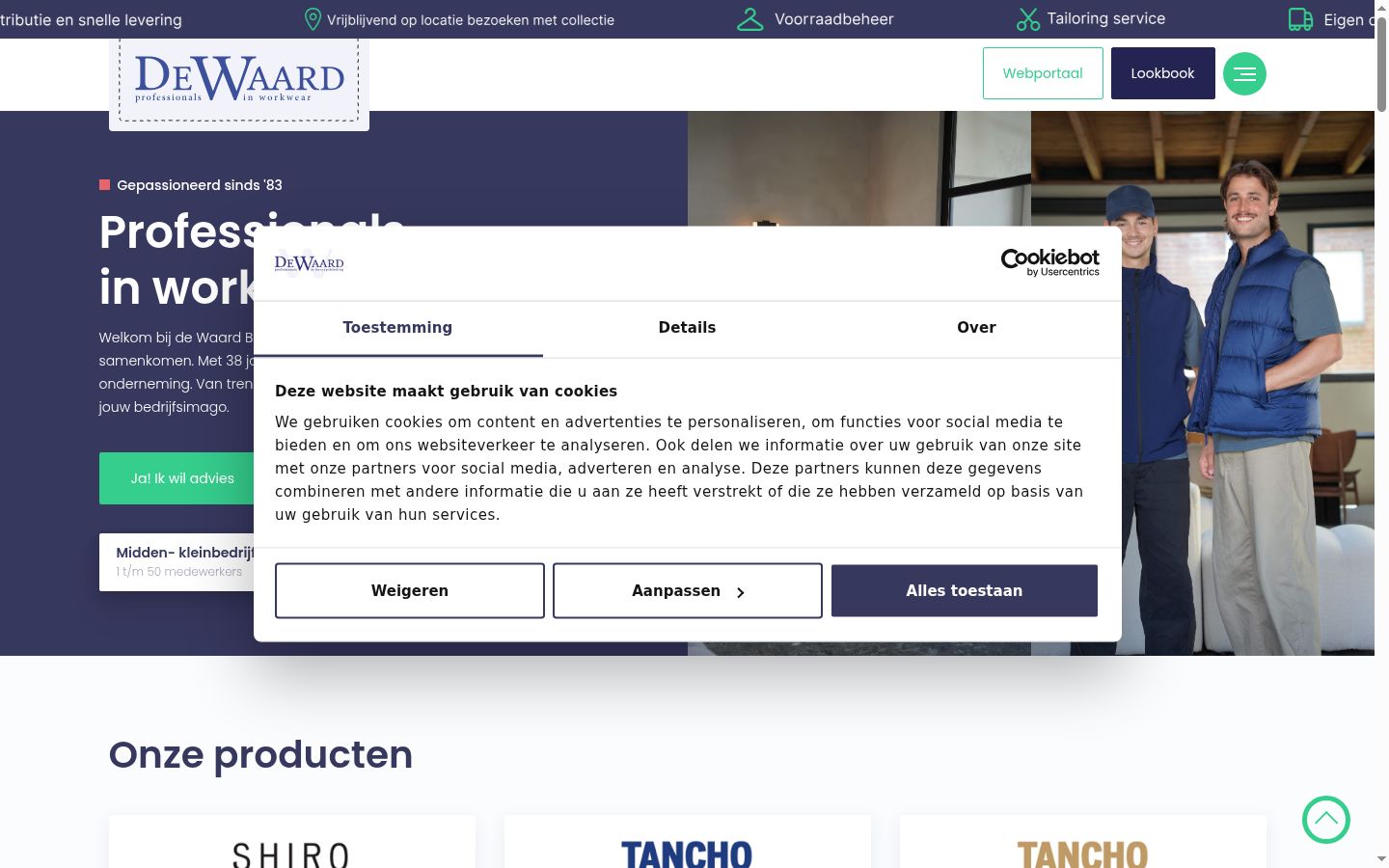 Zrzut ekranu banera zgody wyświetlanego przed jakąkolwiek interakcją