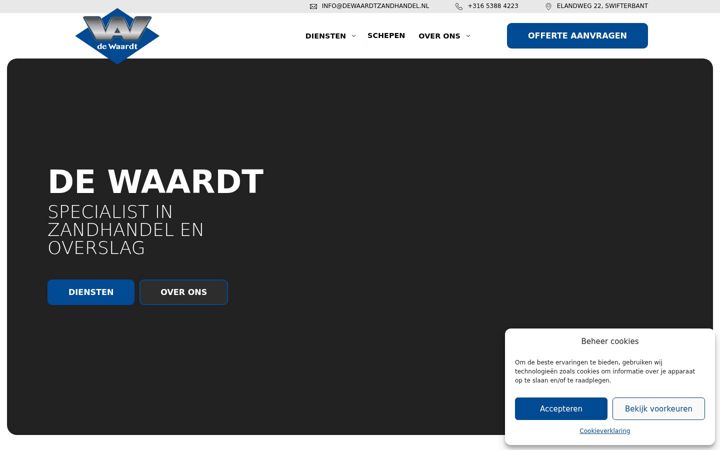 Screenshot of dewaardtzandhandel.nl