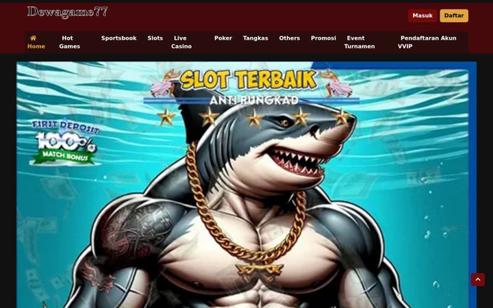Screenshot of dewagame77.com