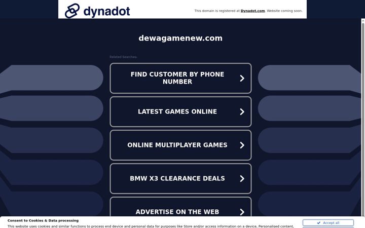 Екранна снимка на dewagamenew.com