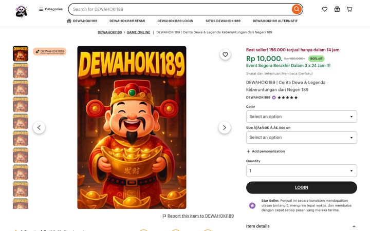 Screenshot of dewahoki189.com