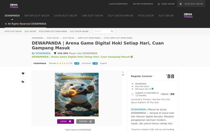 Screenshot van dewapanda.net