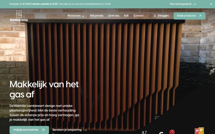 Képernyőkép: dewarmte.nl