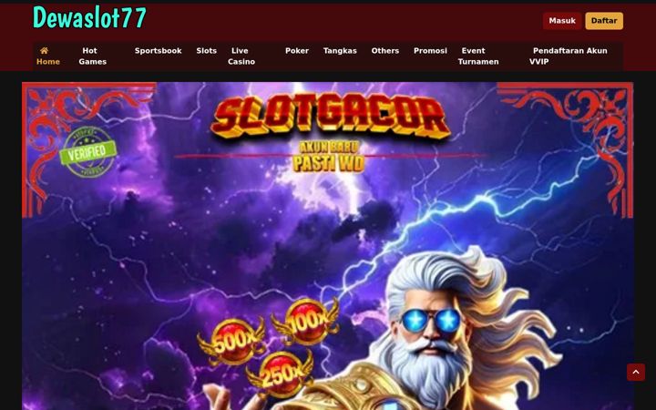 Screenshot of dewaslot77.org