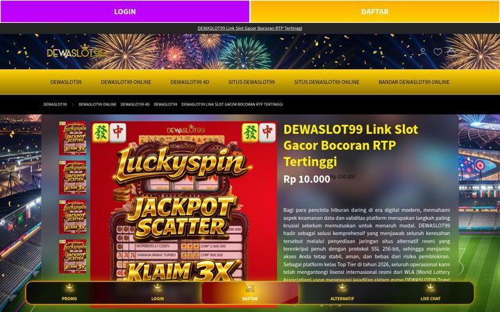 Screenshot of dewaslot99.in.net