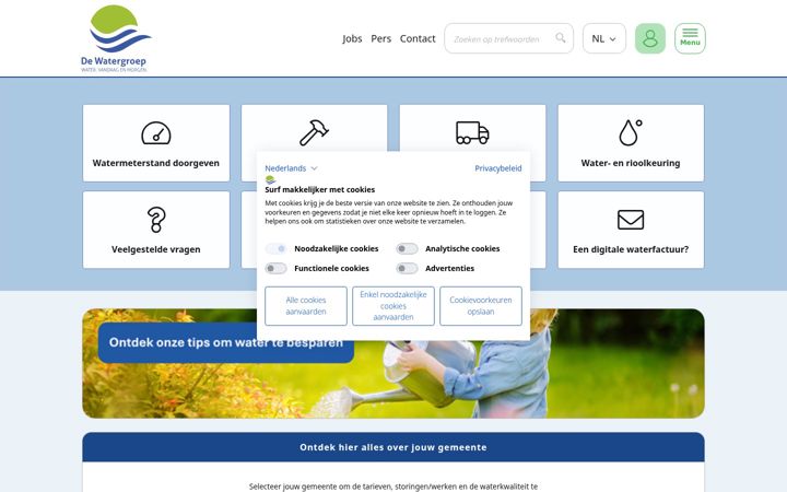 Screenshot of dewatergroep.be
