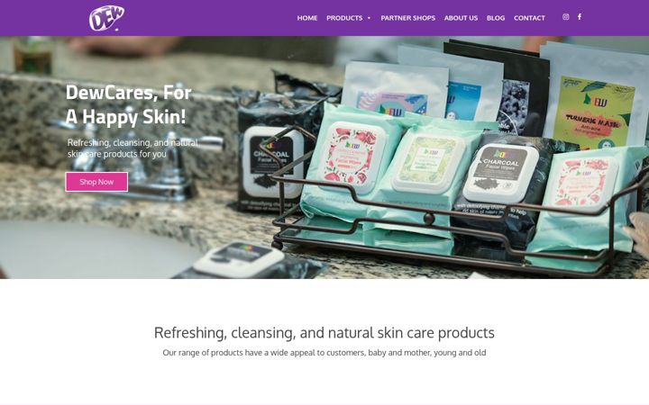 Screenshot of dewcares.com