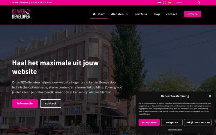 Képernyőkép: dewebdeveloper.nl