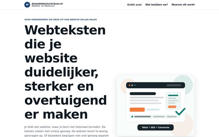 Képernyőkép: dewebtekstschrijver.nl