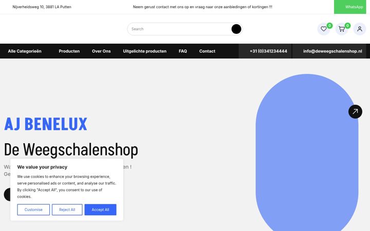 Képernyőkép: deweegschalenshop.nl
