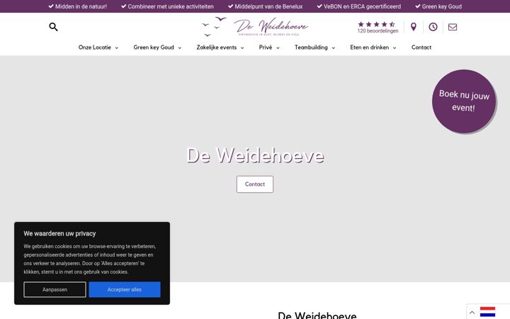 Képernyőkép: deweidehoeve.nl