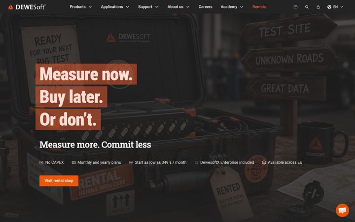 Screenshot of dewesoft.com