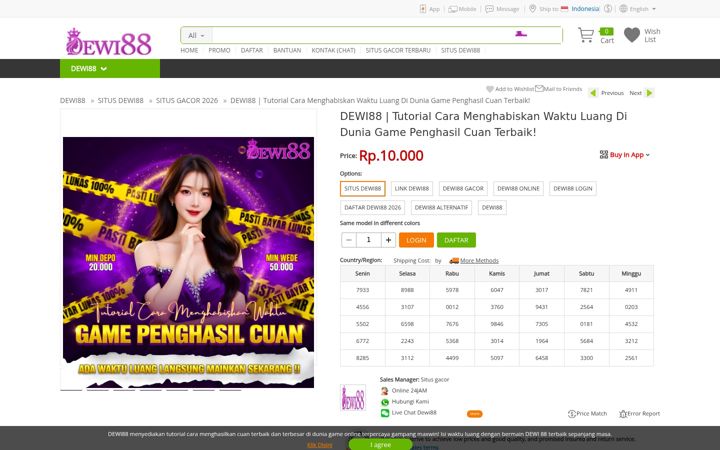 Screenshot of dewi88qq.org