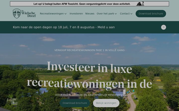 Screenshot di dewielschedreef.nl