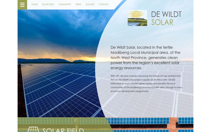 Ekrānuzņēmums no dewildtsolar.co.za