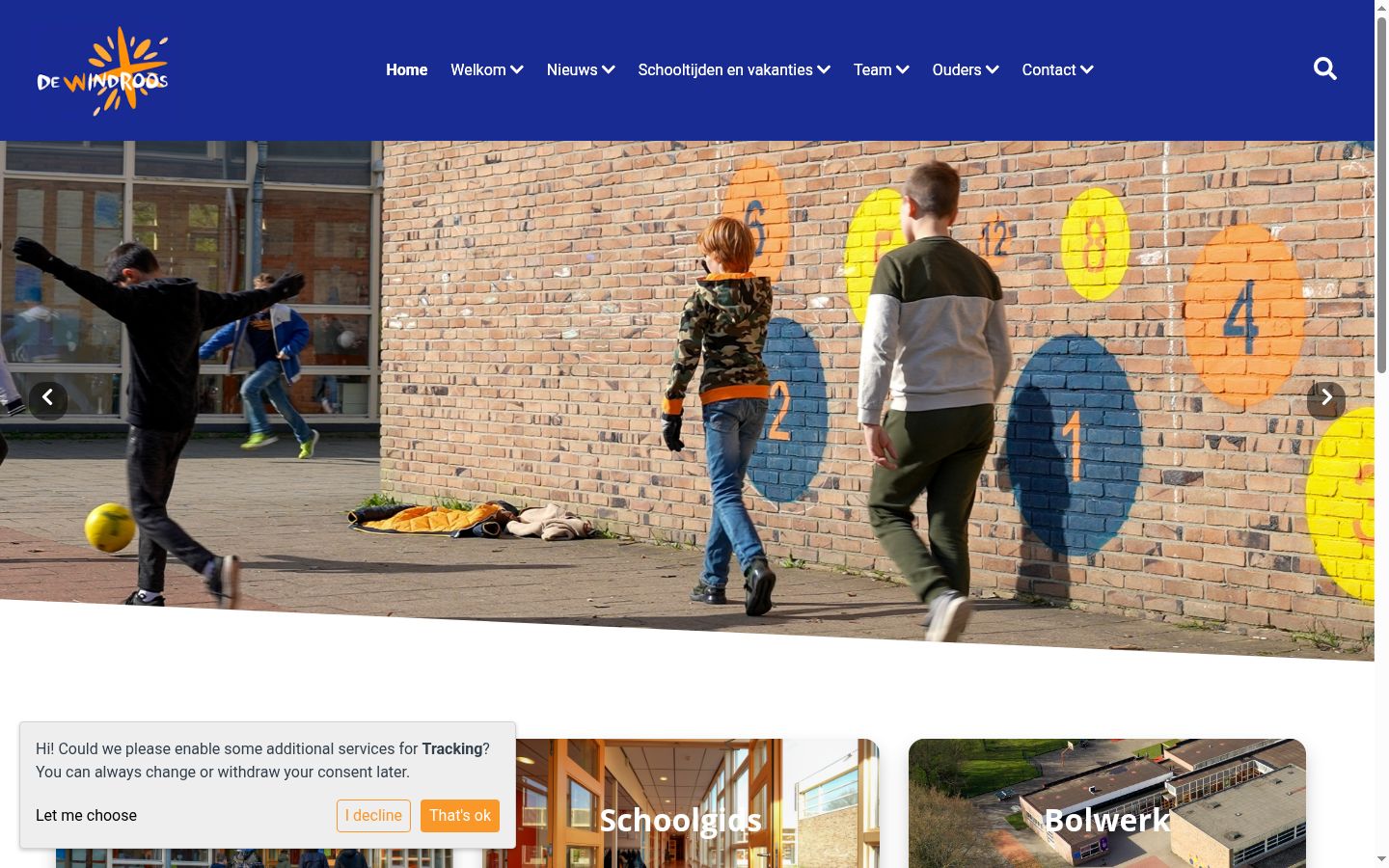 Screenshot of the consent banner shown before any interaction
