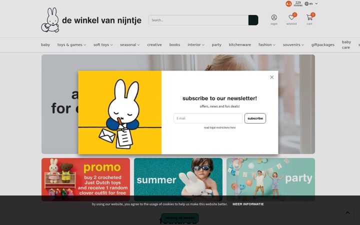 Screenshot of dewinkelvannijntje.nl