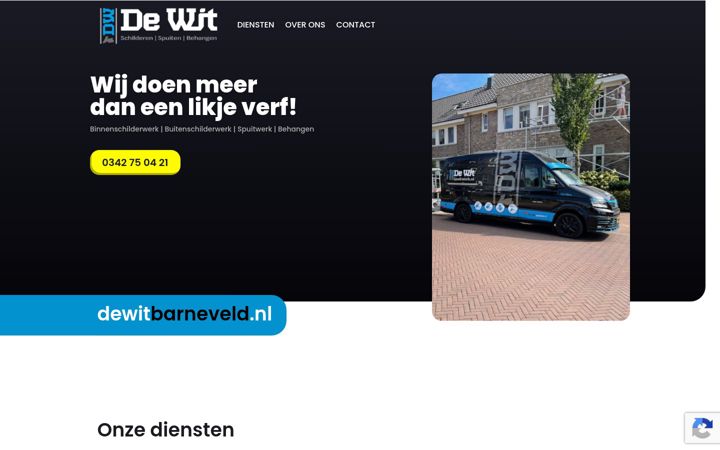 Snímek obrazovky dewitbarneveld.nl