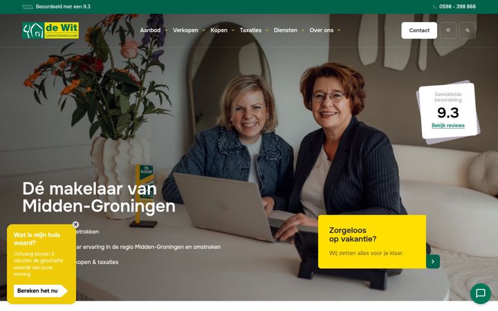 Screenshot of dewitgarantiemakelaars.nl