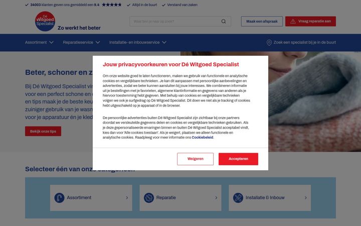 Screenshot of dewitgoedspecialist.nl