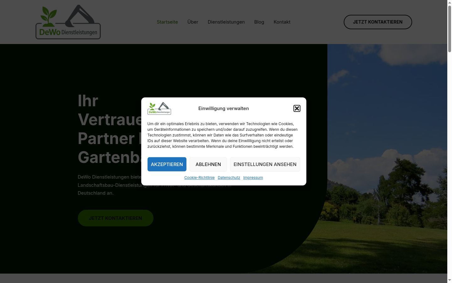 Screenshot of the consent banner shown before any interaction