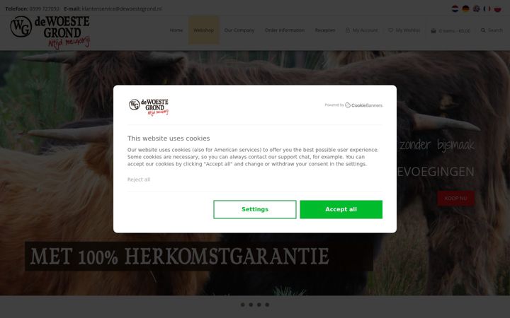 Screenshot of dewoestegrond.nl