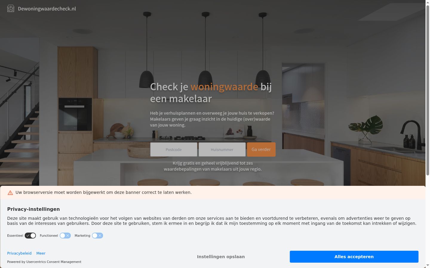 Screenshot del banner di consenso mostrato prima di qualsiasi interazione