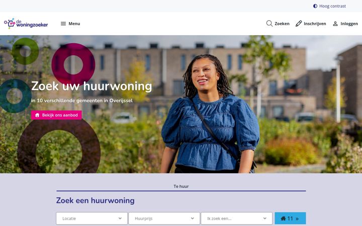 Screenshot of dewoningzoeker.nl