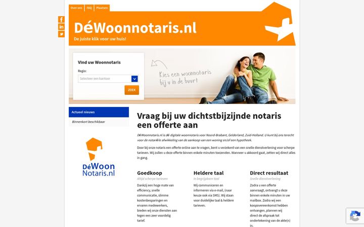 Screenshot of dewoonnotaris.nl