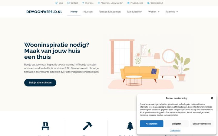Screenshot of dewoonwereld.nl