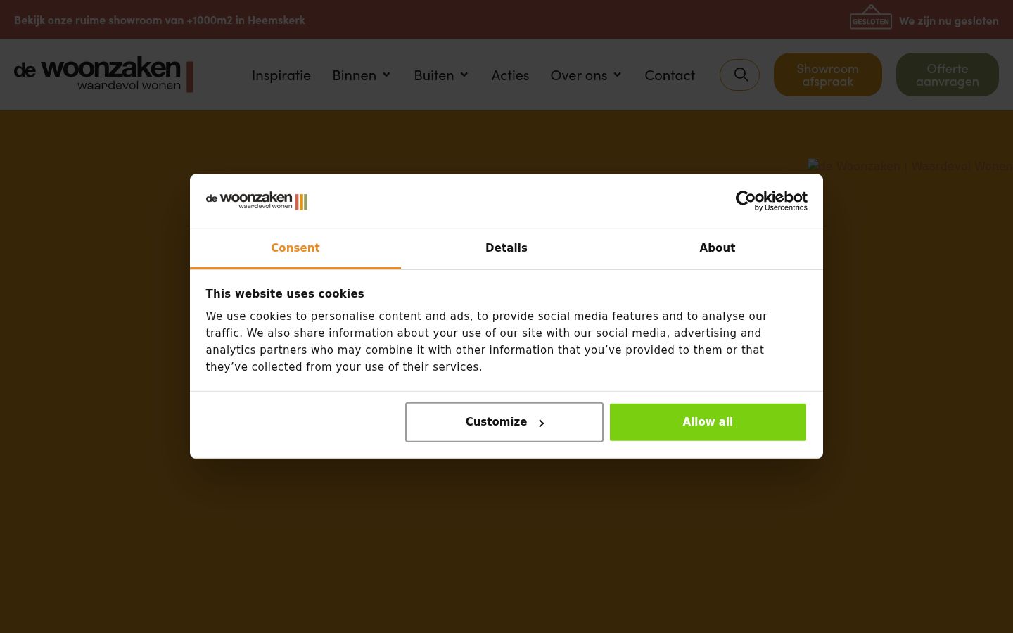 Screenshot of the consent banner shown before any interaction