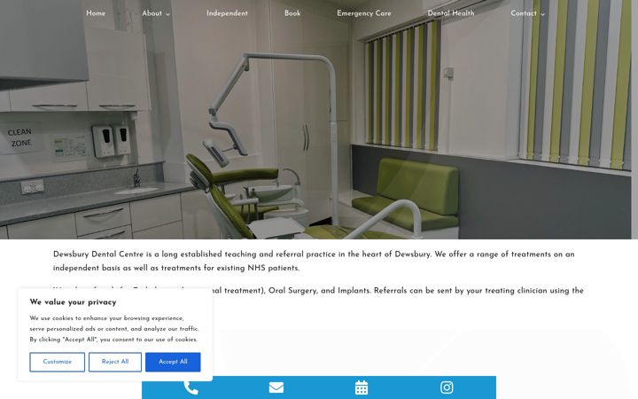 Screenshot von dewsburydental.co.uk