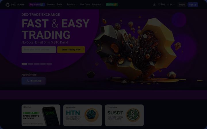 Screenshot of dex-trade.com
