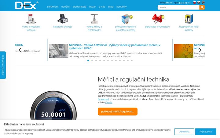 Skärmbild av dex.cz