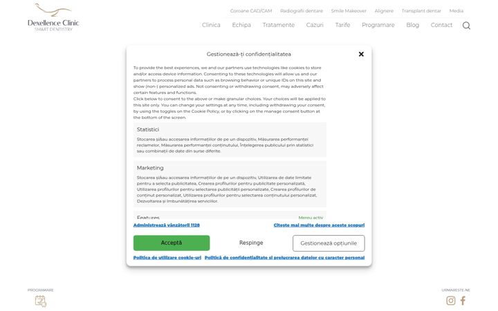 Screenshot stránky dexclinic.ro