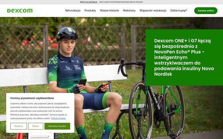Snímek obrazovky dexcom.pl