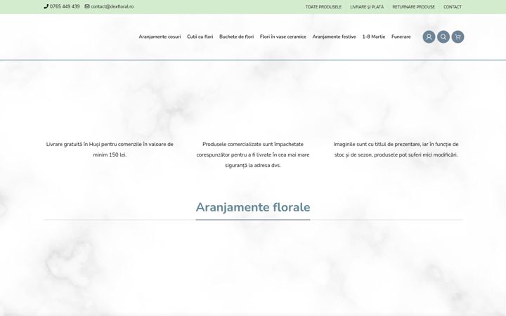 Screenshot stránky dexfloral.ro