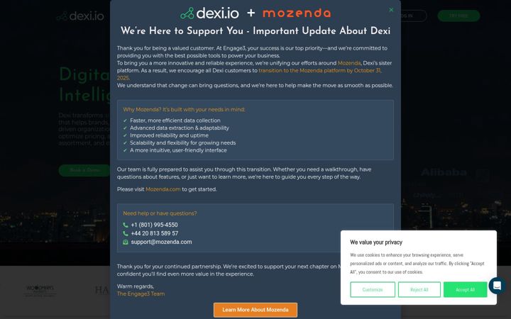 Screenshot of dexi.io