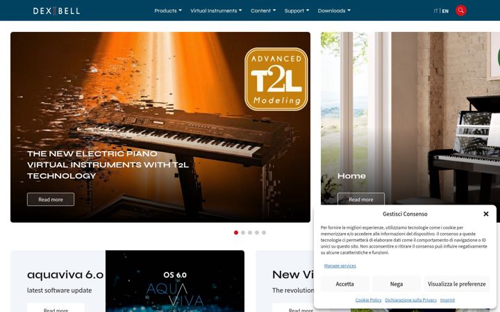 Screenshot of dexibell.com