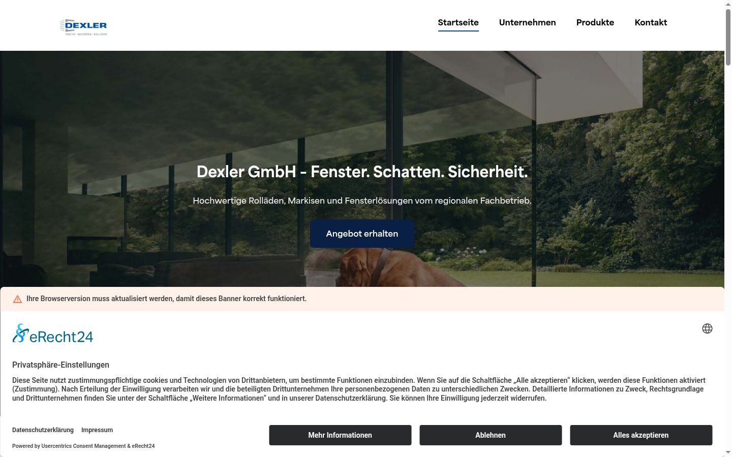 Sutikimo reklamjuostės, rodytos prieš bet kokią sąveiką, ekrano kopija