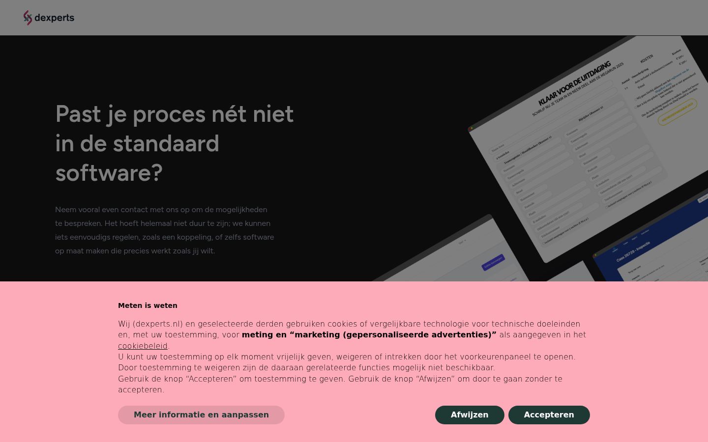 Skärmbild av samtyckesbannern som visades före någon interaktion