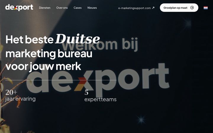 Screenshot of dexport.nl