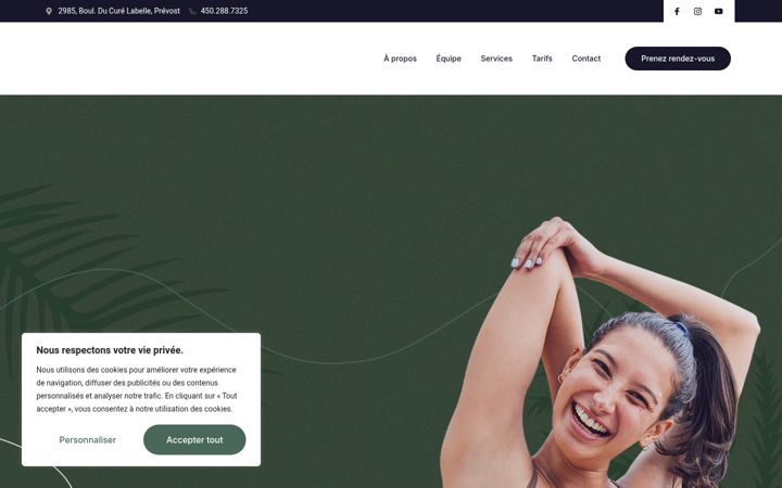 Screenshot of dexterachiropratique.com
